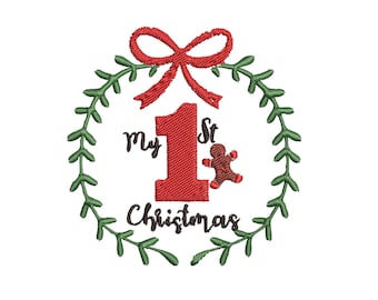 Mon 1er motif de broderie renne de Noël, broderie Machine (téléchargement instantané)