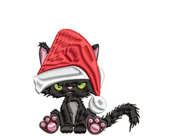 Christmas Cat Embroidery Design/ Machine embroidery/ Meowy Christmas/ Merry Chirstmas/ Catechisms/ 3 the design