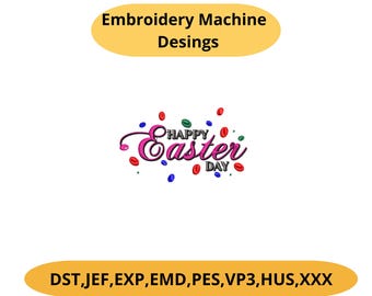 Easter Bunny Eggs Machine Embroidery Design – 3 Sizes PES DST Instant Download Spring Gift