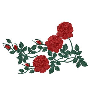 Roses-RomanticRoses. Garden Rosa Flower Meadow Floral Moden Cute Spring Summer Fie Roses embeoidery file Roses Bouquet embrodery