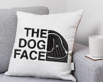 The Dog Face Embroidery Design: Funny Pet Logo (Digital Download)