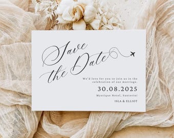 Wedding Save The Date Template | Wedding Save The Date Card | Wedding Save The Date Digital Download | Editable Template | Minimalist