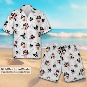 Personalized Mickey Pirates of The Caribbean Hawaiian Shirt, Cruise Shirt, Pirates of The Caribbean, Mickey And Friends Hawaiian Shirt