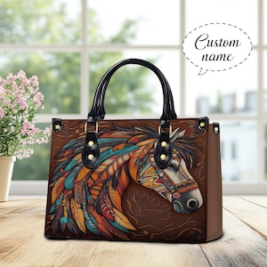 Horse Spirit PU Leather Handbag: Stylish Women&#39;s Tote
