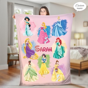 Personalized Disney Princess Blanket, Disney Princess Blanket, Magic Kingdom Blanket, Birthday Blanket, Disney Blanket