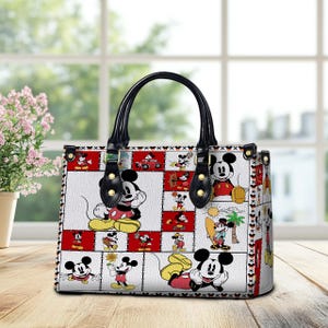 Personalized Disney Mickey Leather Handbag, Mickey Disney Leather Handbag, Vintage Crossbody Bag,  Gifts for Women