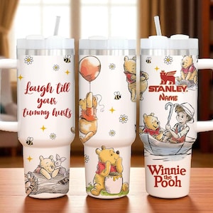 Personalisierte Winnie The Pooh 40 Unzen Becher, Pooh und Freunde Becherbecher, Disney Film Insulierte Becher, Pooh Liebhaber Geschenk