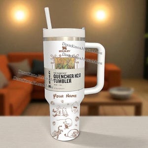 Personalized Winnie the Pooh Tumbler 40oz, Cute Bear Cup, Best Gift for Book Lovers and Pooh Fans, Tumbler For Friends