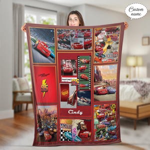 Personalized Lightning McQueen Blanket Lightning McQueen Blanket, Cars Birthday Blanket, Gifts For Kids