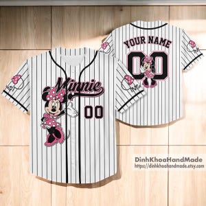 Personalized Minnie 2025 Baseball Jersey, Mouse Minnie Jersey For Kids, Mouse Matching Family T-Shirt