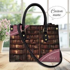 Custom Book Lover Leather Handbag: &quot;Just A Girl Who Loves Books&quot;