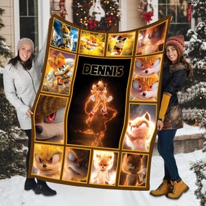 Personalized Sonic the Hedgehog Blanket: Custom Flannel or Sherpa