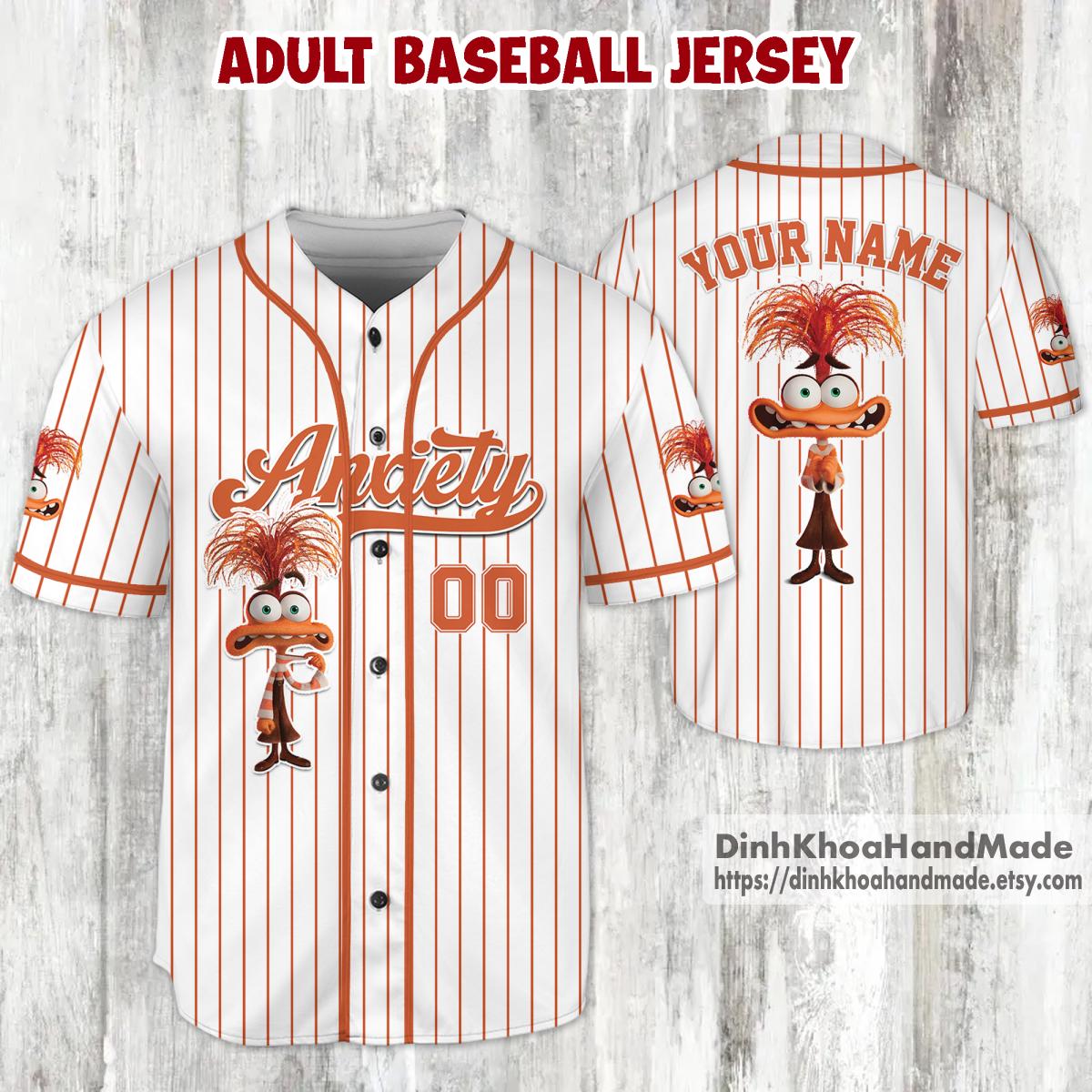 Discover Personalized Inside Out Anxiety Baseball Jersey