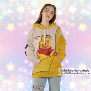 Felpa con cappuccio personalizzata di Winnie the Pooh, leggings di Winnie the Pooh da donna, felpa con cappuccio Disney di Winnie the Pooh, leggings Disney per bambine, regalo di Winnie the Pooh