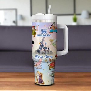 Personalized Mickey Mouse and Friends Tumbler, Disney Princess 40oz Tumbler, Stitch Cartoon Cup, Magic Kingdom Stainless Tumbler