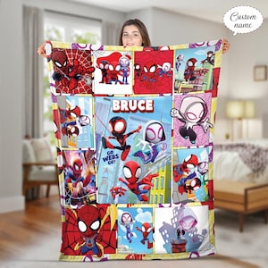 Personalisierte Spidey und seine erstaunliche Freunde Decke, erstaunliche Freunde Fleece-Decke, Spiderman Geburtstag Decke, Spiderman Decke