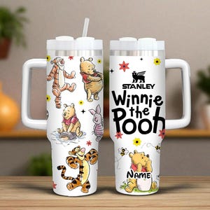 Personalisierte Winnie the Pooh Becher 40 Unzen, Pooh und Freunde Becherbecher, Disney Film Insulierte Becher, Pooh Liebhaber Geschenk, Geschenk für sie