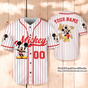 Personalized Mouse Baseball Jersey, Baseball Jersey For Kids Adult Unisex, Disneyland Baseball Team, Jersey Birthday Gift