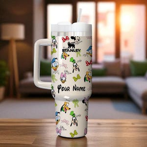 Personalized Mickey & Friends Tumbler: 40oz Stainless Steel Travel Mug