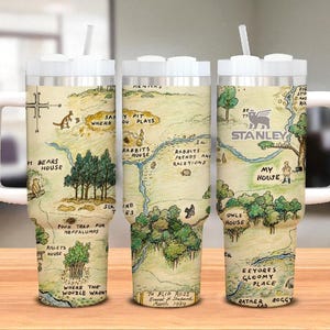 Winnie the Pooh Map Becher 40 Unzen - Klassische Edelstahltasse
