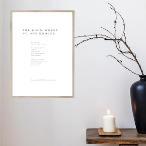 The Room Grief Poem | Soulful Printable Poem to Heal | Comfort Reflection for Loss of Loved One Widow | Funeral Memorial Eulogy
