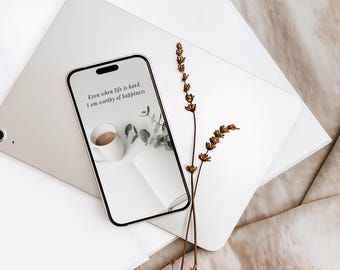Inspirierende Self-Love Handy-Tapete: Positives Zitat (Digitaler Download)