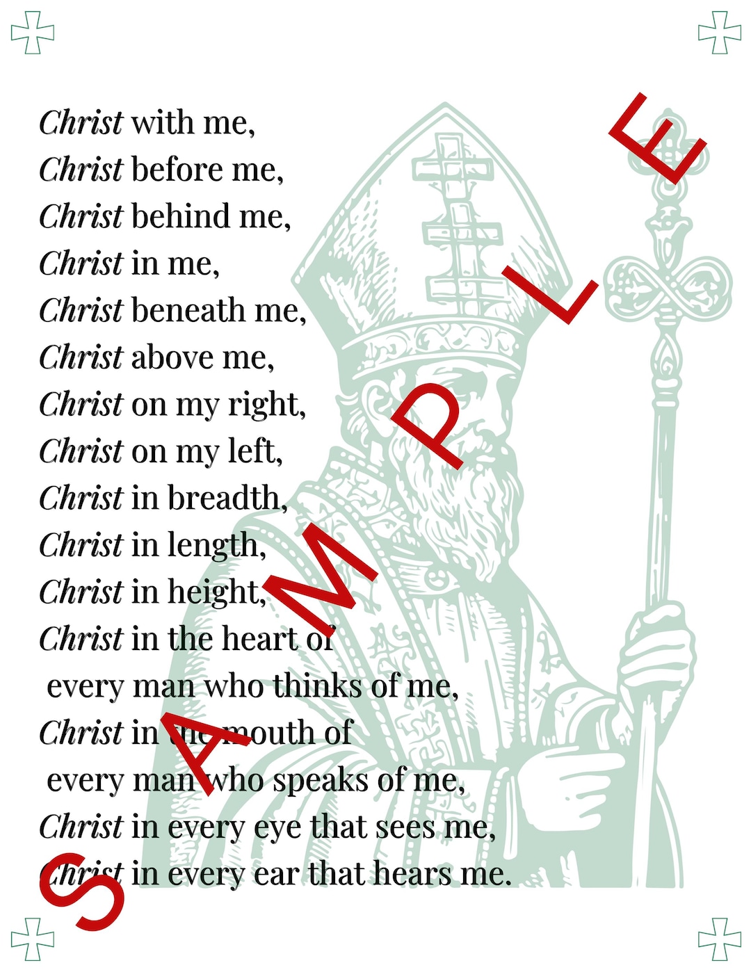 St. Patrick's Breastplate Prayer | Catholic Poster | 8.5 X 11 Inches - Etsy