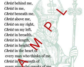 St. Patrick Breastplate Prayer Printable 8.5 X 11 Poster "christ With ...