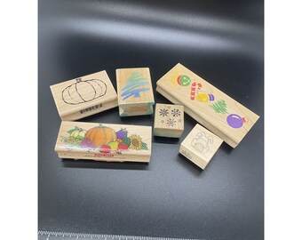 Lot Of 6 VINTAGE Holiday Rubber Stamps Fall Christmas Easter