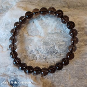 Smoky Quartz bracelet, 8mm beads, natural stone, men&#39;s bracelet, women&#39;s bracelet, unisex bracelet, lithotherapy, handmade.