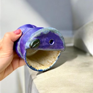 Textured Stoneware Travel Tumbler: Handmade Ceramic To-Go Mug