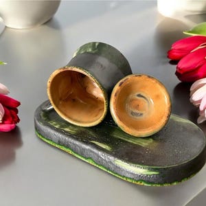 Handmade Ceramic Espresso Mug Set, Small Rustic Coffee Mug, Pottery Espresso Cup, Coffee Cup with Saucer - Unique Mug Gift for Him / Her