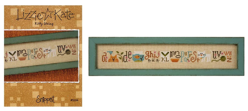 Kitty String Cross Stitch Pattern By Lizzie Kate Cat Alphabet Sampler Kitten Purr Fish Bowl Tabby