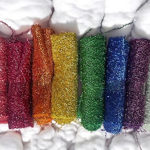Hmong Metallic Shiny Pull Thread for Cross Stitch Hand Stitch projects | Xov Ci for Paj Ntaub, Aida Hand Embroidery, DIY & Craft Supply