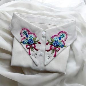 Hmong Collar Top Faux Tsho Dawb Cog Ci Woman Beaded U-Shaped Bib Collar | Wear Under Hmong Clothes | Unique Hmong Gift Accessory | Free Size