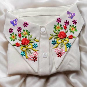 Hmong Collar Top Faux Tsho Dawb Cog Ci Women Beaded U-Shaped Bib Collar | Wear Under Hmong Clothes | Unique Hmong Gift Accessory | Free Size