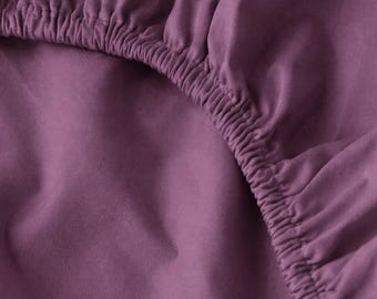 Pflaume Satin 100% Baumwolle Laken: Queen Sheets mit Bio-Stoff