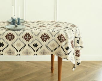Oval Table Cloths: Cotton Tablecloth for Round or Oval Tables