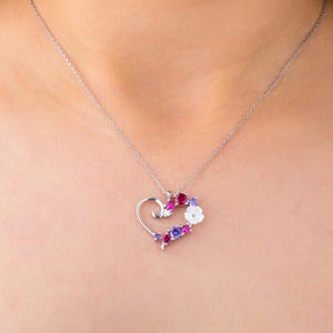 Sterling Silver Heart Flower Necklace: Handmade Gold Color Pendant
