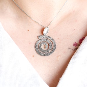Handmade Sterling Silver Spiral Pendant Necklace: Artisan Swirl Design