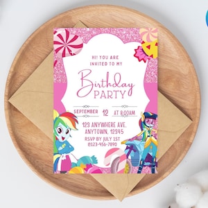 Editable My Little Pony Birthday Invitation | Little Pony Invite | Canva Digital Birthday invite | Girls Party Template | Instant Download