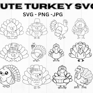 Cute turkey svg bundle ,cute turkey svg ,Turkey Svg ,Turkey Clipart ,Turkey png kids ,turkey cut file ,Baby Clipart ,Instant Download