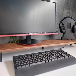 Monitor Stand - Wood Monitor Riser, Solid Wood Desk Shelf, Laptop & Speaker Stand, Stylish Desk Accessories,The Man Cave Gift,Computer Setup