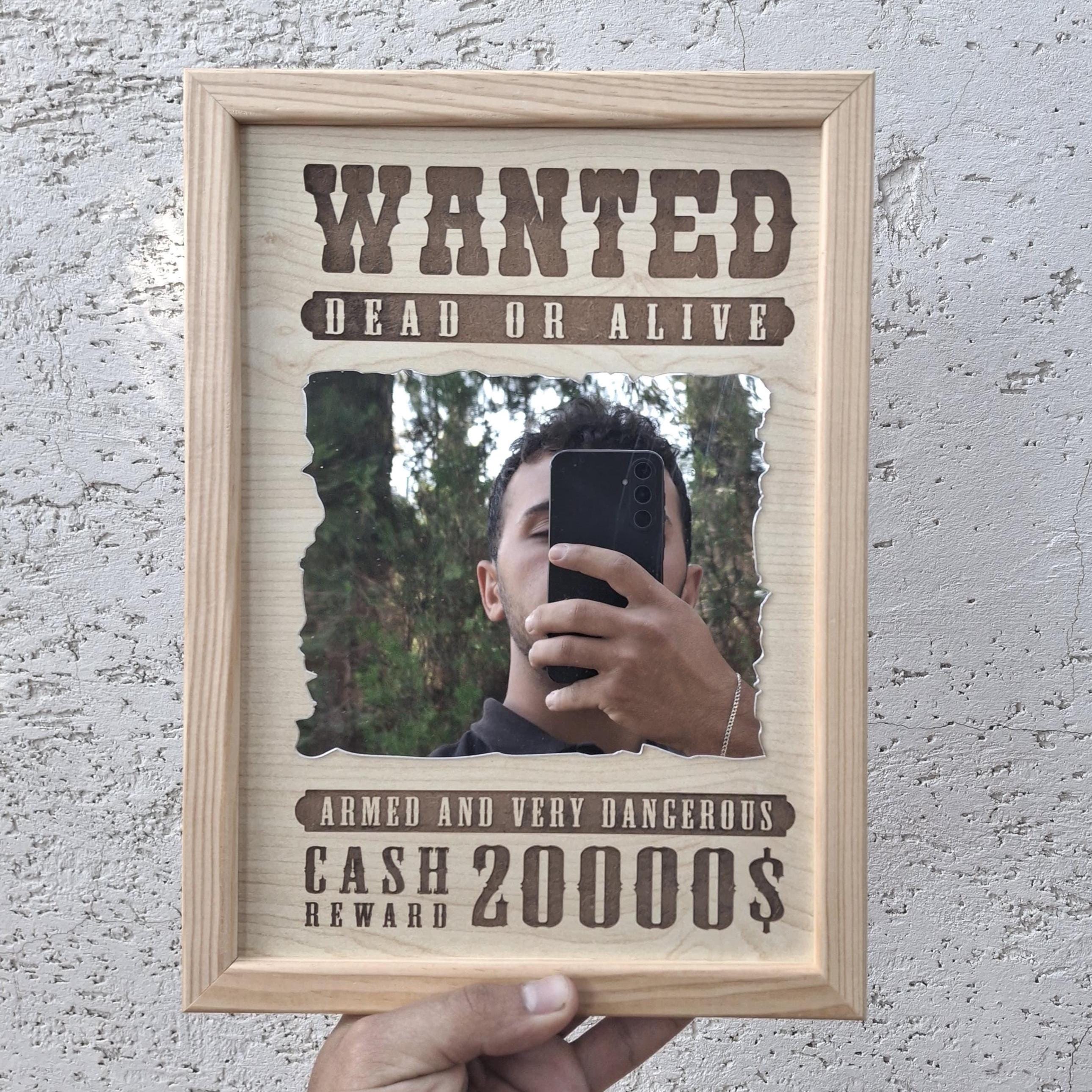 Wanted Poster Mirror – Funny Western Style Wall Decor, Cowboy