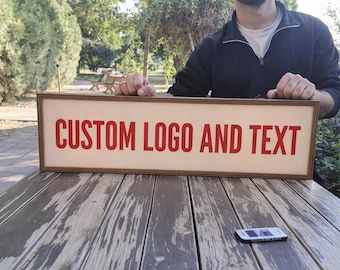 Personalized Wooden Lightbox Sign,Custom Business Sign,Company Logo Led Box,Custom Wood Sign illuminated, Custom Lightbox Sign,Business Logo