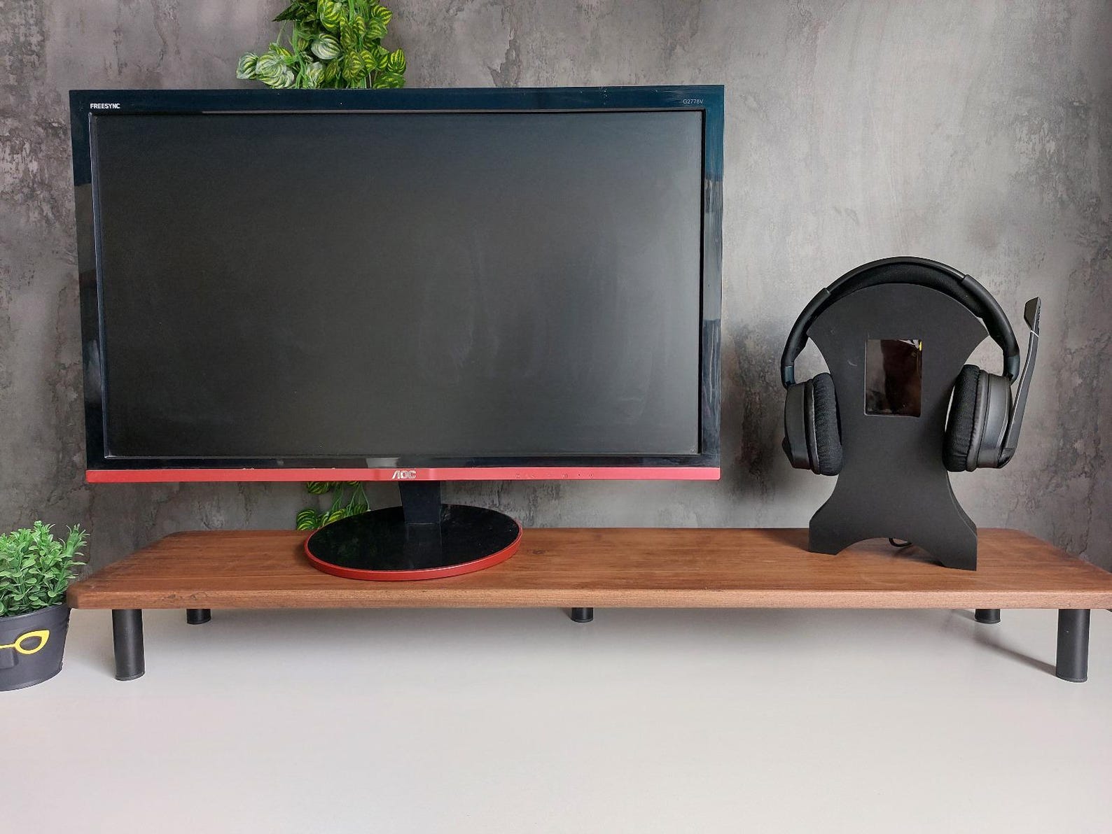 Monitor Stand - Wood Monitor Riser, Solid Wood Desk Shelf, Laptop ...