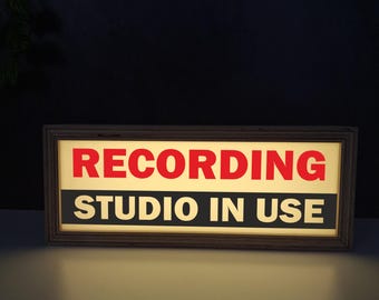 LED Recording Studio Sign | Soundproof Room Light Box | Studio In Use Sign for Streamers, Podcasters, Musicians | Recording in ProgressDecor