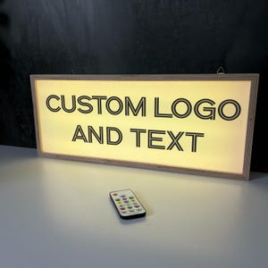 Personalized Wooden Lightbox Sign,Custom Business Sign,Company Logo Led Box,Custom Wood Sign illuminated, Custom Lightbox Sign,Business Logo