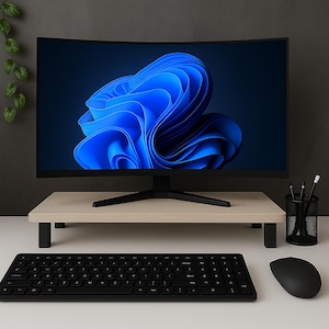 Wooden Monitor Stand , Plywood Monitor Stand, Computer Stand , Monitor Upgrade Table, Custom Size Monitor Stand, Laptop And Monitor Stand