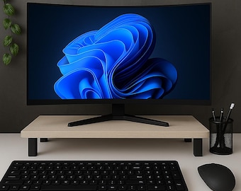Soporte de madera para monitor, soporte de madera contrachapada para monitor, soporte para computadora, mesa de actualización de monitor, soporte para monitor de tamaño personalizado, soporte para computadora portátil y monitor.